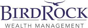 A purple and white logo for the bird rock health management.